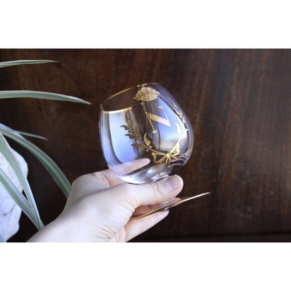 Vintage Napoleon Brandy / Cognac single drinking glass, French Empire gilded - Picture 5 of 9